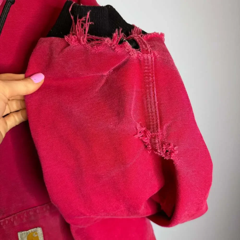 Vintage Y2K Carhartt red active hooded work wear jacket